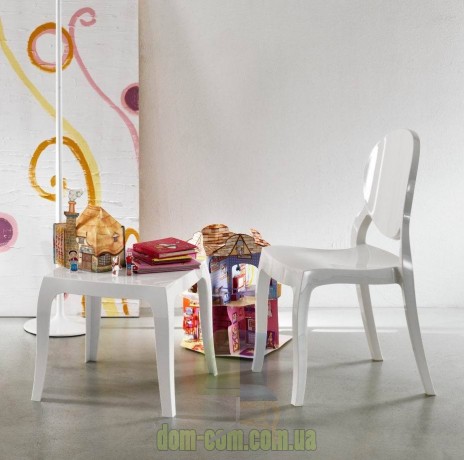 Глянцевый стул с круглой спинкой Elizabeth Siesta 034 белый