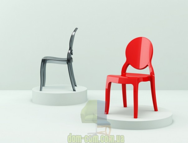 Глянцевый стул с круглой спинкой Elizabeth Siesta 034 красный