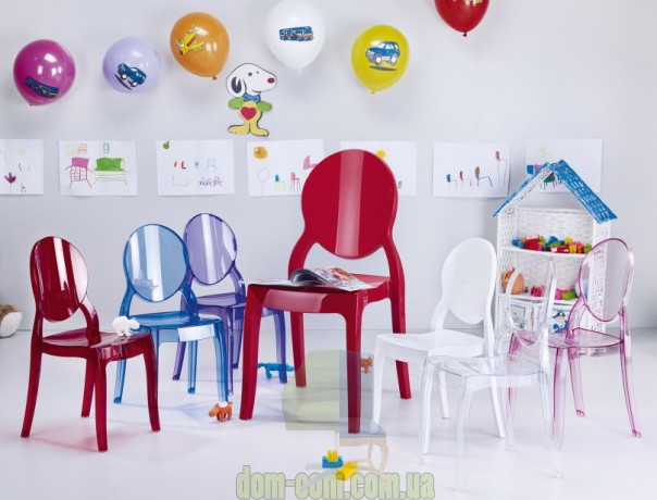 Глянцевый стул с круглой спинкой Elizabeth Siesta 034 красный