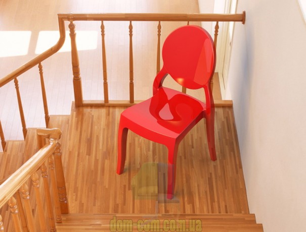 Глянцевый стул с круглой спинкой Elizabeth Siesta 034 красный