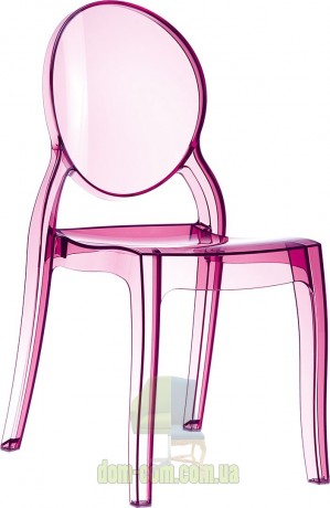 Прозрачный стул с круглой спинкой Elizabeth Siesta 034 розовый прозрачный