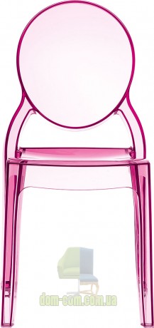 Прозрачный стул с круглой спинкой Elizabeth Siesta 034 розовый прозрачный