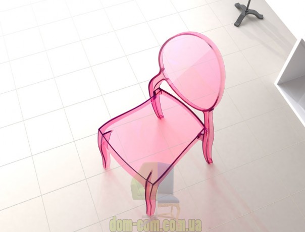 Прозрачный стул с круглой спинкой Elizabeth Siesta 034 розовый прозрачный