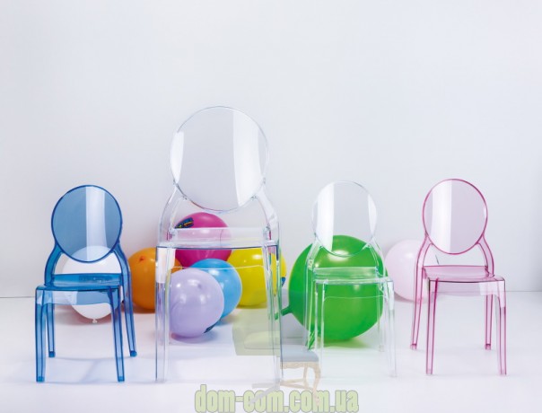 Прозрачный стул с круглой спинкой Elizabeth Siesta 034 розовый прозрачный