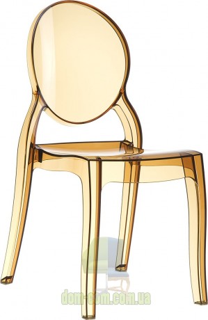 Прозрачный стул с круглой спинкой Elizabeth Siesta 034 янтарный прозрачный