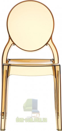 Прозрачный стул с круглой спинкой Elizabeth Siesta 034 янтарный прозрачный