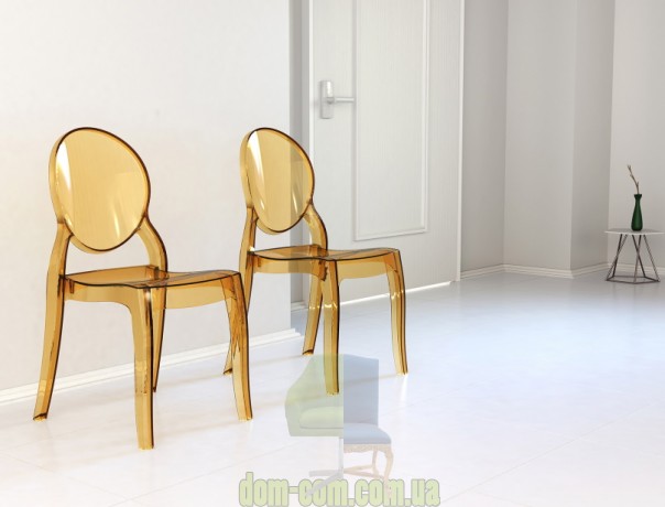 Прозрачный стул с круглой спинкой Elizabeth Siesta 034 янтарный прозрачный