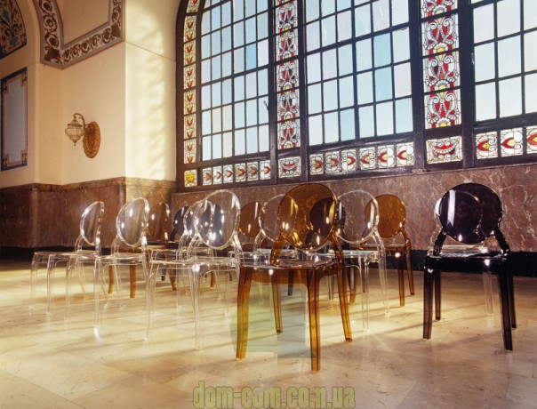 Прозрачный стул с круглой спинкой Elizabeth Siesta 034 янтарный прозрачный