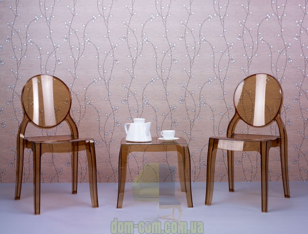 Прозрачный стул с круглой спинкой Elizabeth Siesta 034 янтарный прозрачный