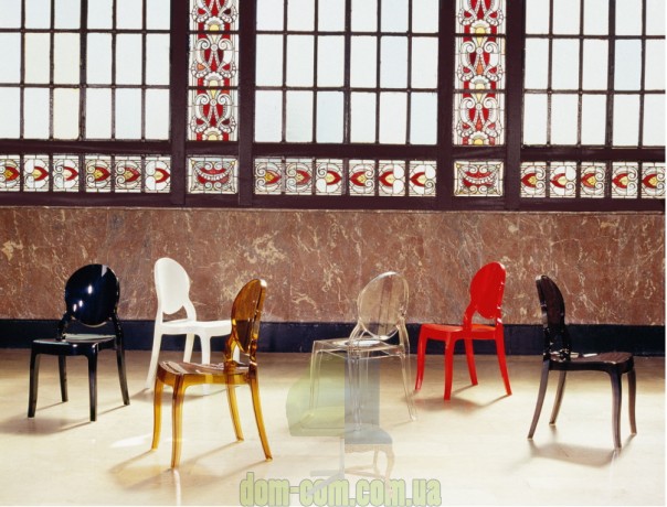 Прозрачный стул с круглой спинкой Elizabeth Siesta 034 янтарный прозрачный