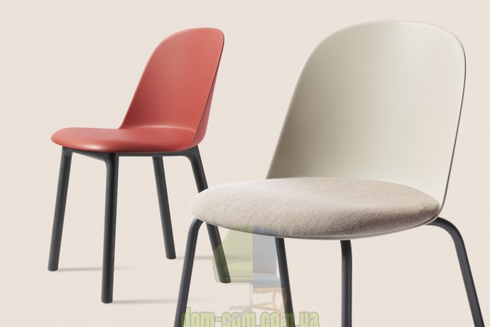 Дизайнерский стул обтекаемой формы на деревянных ногах Miniforms Mariolina