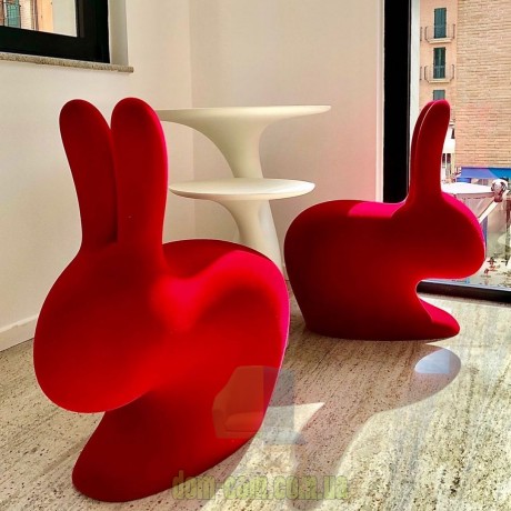 Дизайнерский интерьерный стул Rabbit Chair Qeeboo красный
