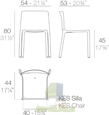 Штабелируемый стул Vondom Kes от Gabriele&Oscar Buratti 