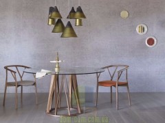 Обеденный стол на оригинальной деревянной базе Miniforms Acco