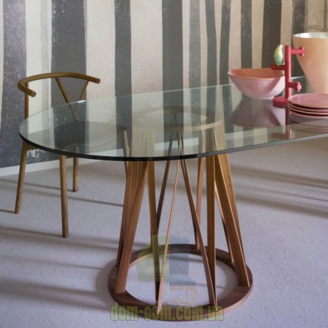 Обеденный стол на оригинальной деревянной базе Miniforms Acco