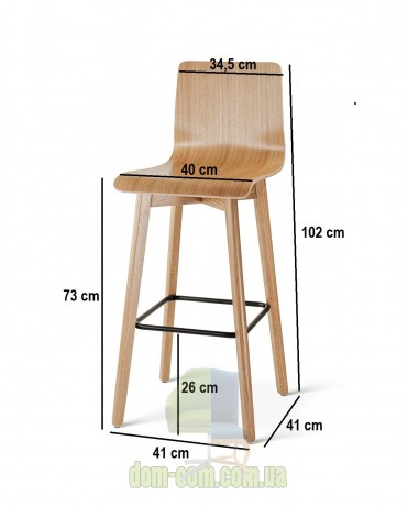Барный стул из гнутой фанеры Delta Luka RW дуб