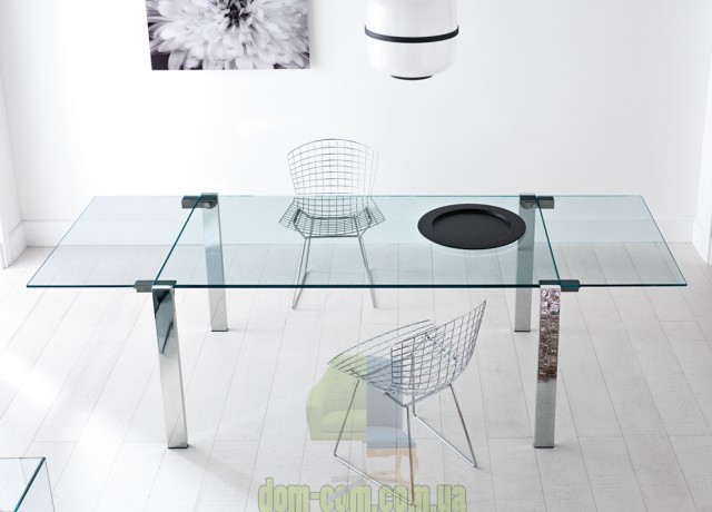 Прозрачный раскладной обеденный стол Tonelli Design Livingstone