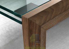 Деревянный обеденный стол с прозрачной столешницей Tonelli Design Lapsus