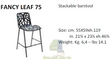 Дизайнерский металлический стул RDItalia Fancy Leaf