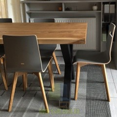 Стул на дубовом каркасе Delta Luka RW серый ламинат