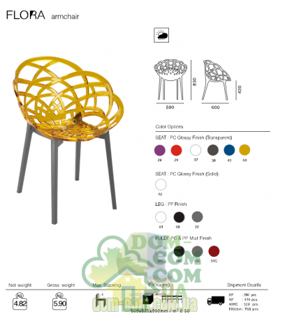 Стул Papatya Flora mat