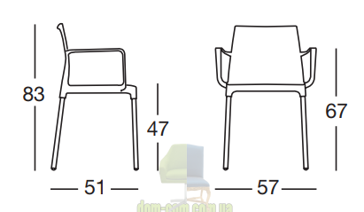 Стул SCAB Design Natural Chloe mon amour 2831 с подлокотниками