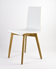 Стул на дубовом каркасе Delta Luka RW белый ламинат