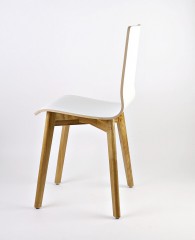 Стул на дубовом каркасе Delta Luka RW белый ламинат