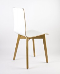 Стул на дубовом каркасе Delta Luka RW белый ламинат