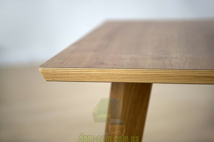 Кофейный квадратный стол со столешницей HPL Sigma Delta