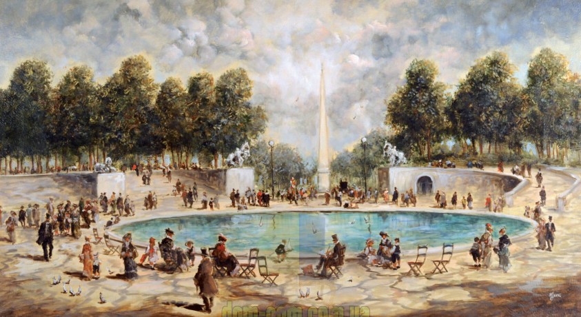 Картина маслом в раме Рандеву воскресным утром Barj Buzzoni