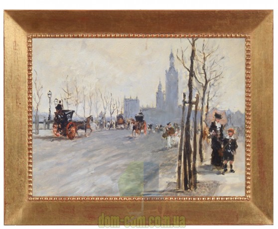 Картина маслом в раме Конец 18 века Вид на Лондон Turri Paolo Barj Buzzoni